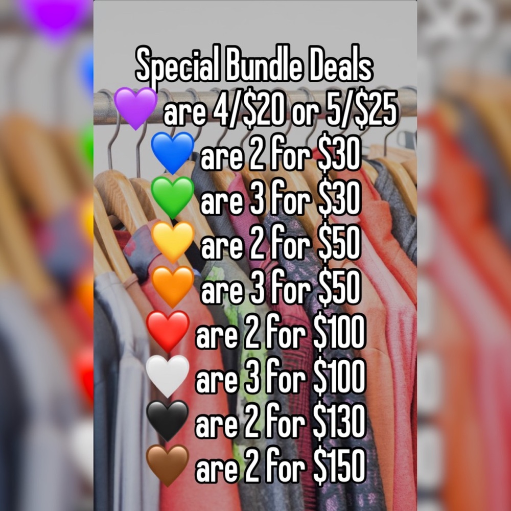 💜💙💚💛🧡❤️Special Bundle Deals❤️🧡💛💚💙💜